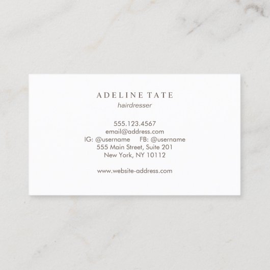 Retro Hair Stylist Tortoiseshell Comb Visitekaartje (Achterkant)