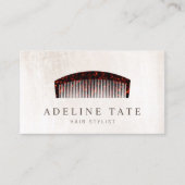 Retro Hair Stylist Tortoiseshell Comb Visitekaartje (Voorkant)