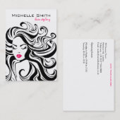 Retro Hairstyling visitekaartje design mollig (Voorkant / Achterkant)