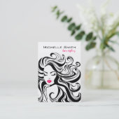 Retro Hairstyling visitekaartje design mollig (Staand voorkant)