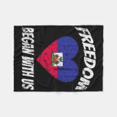 Retro Haitian Independence Shirt Celebration Day Fleece Deken (Voorkant (Horizontaal))
