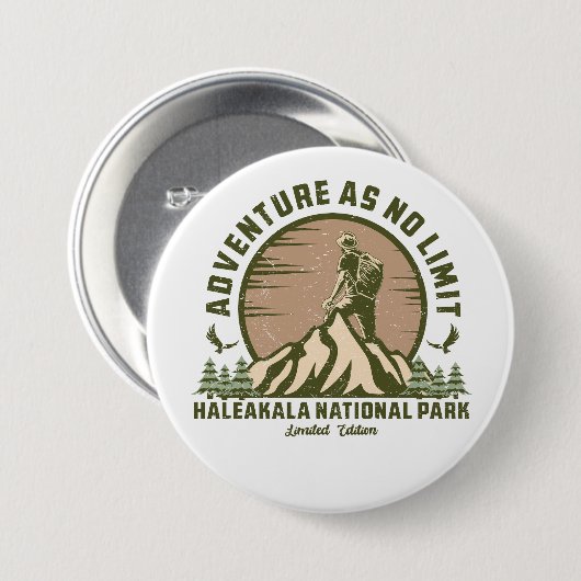 Retro Haleakala Nationaal Park Wandelzonsondergang Ronde Button 7,6 Cm (Voorkant /achterkant)