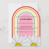 Retro Half Daisy Baby Shower  Kaart (Voorkant)