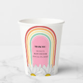 Retro Half Daisy Baby Shower Papieren Bekers (Voorkant)