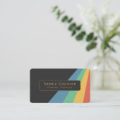 Retro Half Lines Visitekaartje (Staand voorkant)