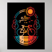Retro Half Moon Bay Fietsroute Poster (Voorkant)