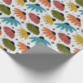 Retro Halftone Coneflowers Cadeaupapier (Hoek)