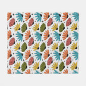 Retro Halftone Coneflowers Fleece Deken (Voorkant (Horizontaal))
