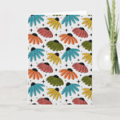 Retro Halftone Coneflowers Kaart (Voorkant)