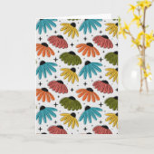 Retro Halftone Coneflowers Kaart (Gele Bloem)