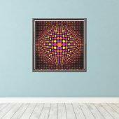 Retro Halftone Stippenbol Canvas Afdruk (Insitu (Houten vloer))