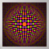 Retro Halftone Stippenbol Poster (Voorkant)