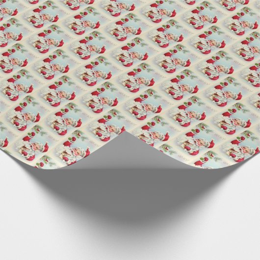 retro  hallo feestelijke kerst cadeaupapier (Hoek)