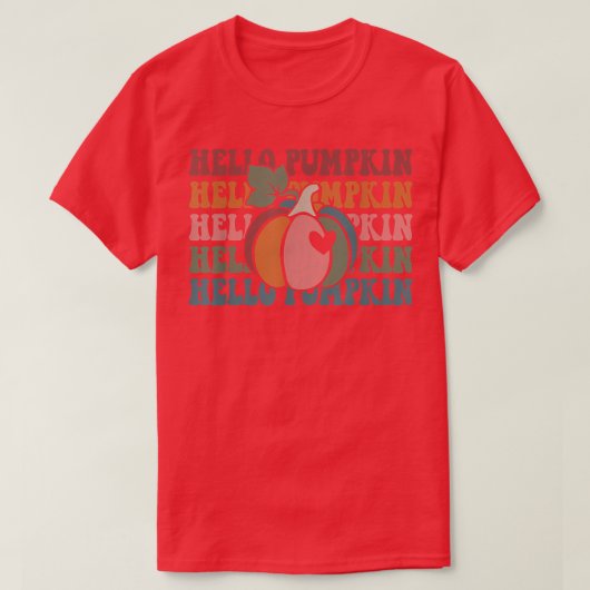 Retro Hallo herfst laat Herfst dan T-shirt (Design voorkant)