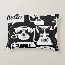 Retro Hallo om het even welk patroon van de Telefo Accent Kussen