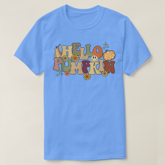 Retro Hallo Pumpkin Thanksgiving najaar Herfst Sea T-shirt (Design voorkant)