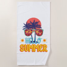 Retro Hallo Zomer Zon & Zonnebril Strand