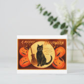 Retro  Halloween A Merry Halloween Briefkaart (Staand voorkant)