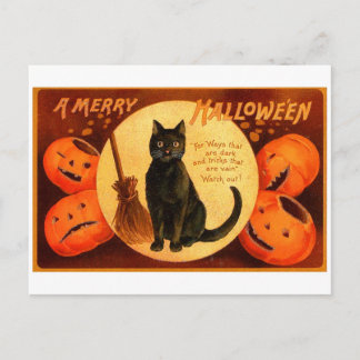 Retro Halloween A Merry Halloween Briefkaart