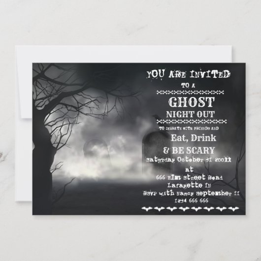 Retro Halloween Adult Party Invitation Kaart (Voorkant)