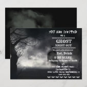 Retro Halloween Adult Party Invitation Kaart (Voorkant / Achterkant)