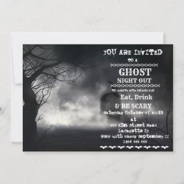 Retro Halloween Adult Party Invitation Kaart