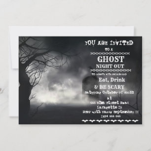 Retro Halloween Adult Party Invitation Kaart