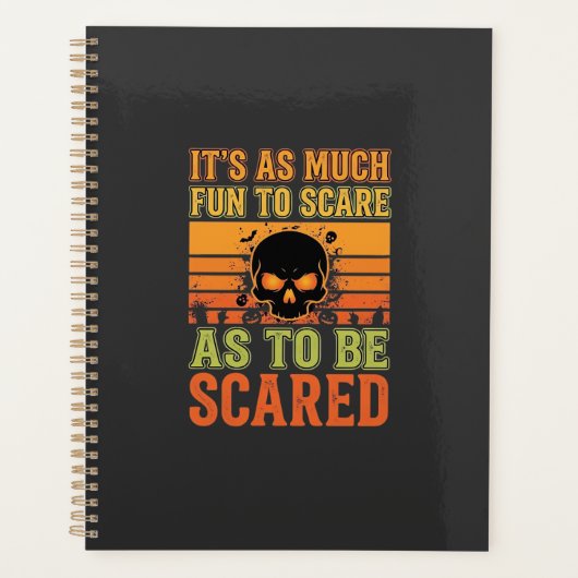 Retro Halloween angstaanjagend schedelontwerp_1 Planner (Voorkant)