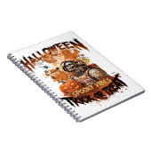 Retro Halloween Astronaut Notitieboek (Rechterzijde)