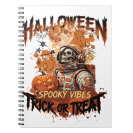 Retro Halloween Astronaut Notitieboek