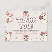 Retro Halloween Baby shower Bedankt Card Informatiekaartje (Voorkant)