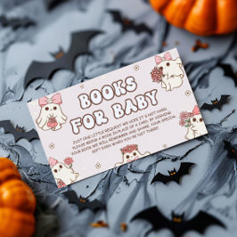 Retro Halloween Baby shower Boeken voor Baby Informatiekaartje