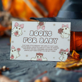 Retro Halloween Baby shower Boeken voor Baby Informatiekaartje