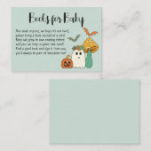 Retro Halloween Baby shower Book Request Enclosure Informatiekaartje (Voorkant / Achterkant)