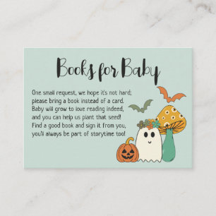 Retro Halloween Baby shower Book Request Enclosure Informatiekaartje
