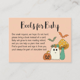 Retro Halloween Baby shower Book Request Informatiekaartje