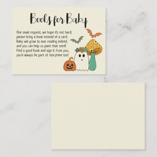 Retro Halloween Baby shower Book Request Informatiekaartje (Voorkant / Achterkant)