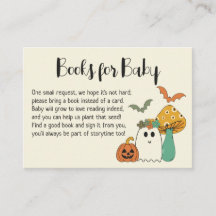 Retro Halloween Baby shower Book Request