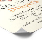 Retro Halloween Baby shower Late Night Luiers Poster (Hoek)