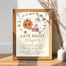 Retro Halloween Baby shower Late Night Luiers