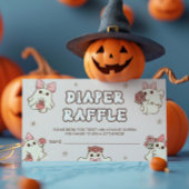 Retro Halloween Baby shower Luier Raffle Informatiekaartje
