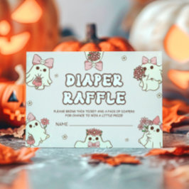 Retro Halloween Baby shower Luier Raffle Informatiekaartje