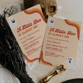 Retro Halloween Baby shower Uitnodiging met Geeste