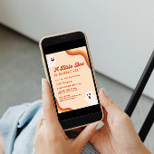 Retro Halloween Baby shower Uitnodiging met Geeste