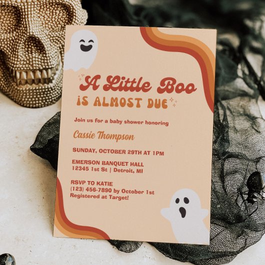 Retro Halloween Baby shower Uitnodiging met Geeste