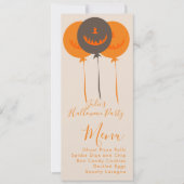 Retro Halloween Ballonnen Verjaardagsfeest Menu (Voorkant)