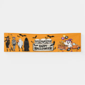 Retro Halloween Banner - Skulls & Ghosts Decor! (Horizontaal)