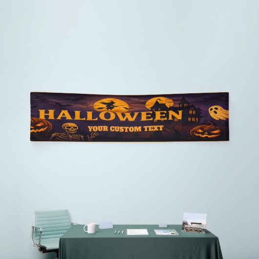 Retro Halloween Banner - Skulls & Ghosts spookacht (Beurs)