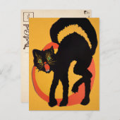 Retro Halloween Black Cat Briefkaart (Voorkant / Achterkant)