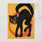 Retro Halloween Black Cat Briefkaart (Voorkant)
